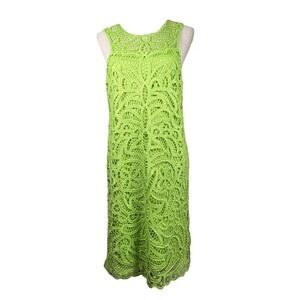 NEW Lilly Pulitzer Siesta Shift‎ Dress Womens 10 Green Crochet Preppy Vacation
